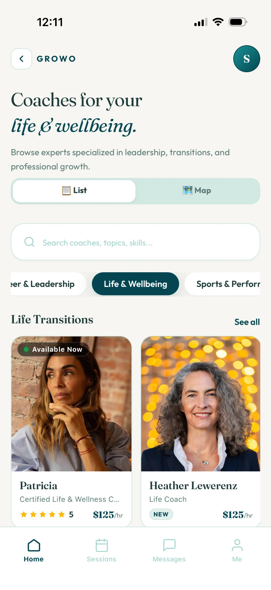 growo app coach list