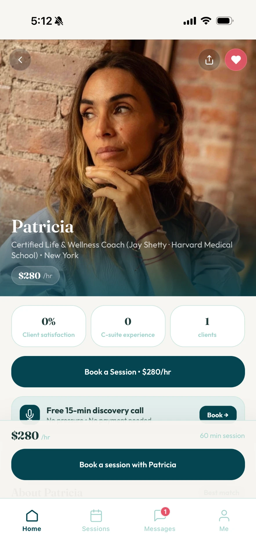Verified coach profile in the Growo app